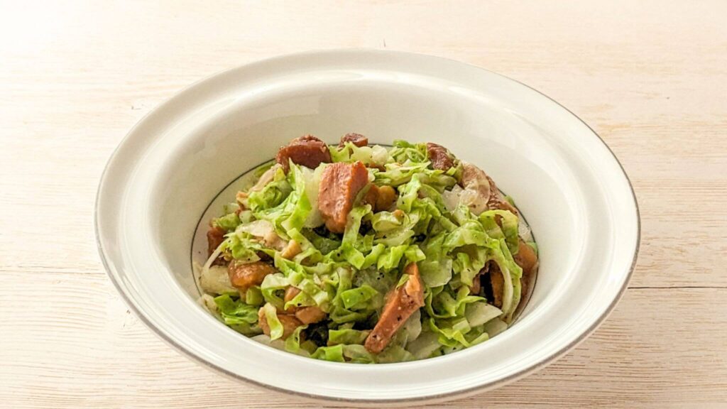 【レシピ】春野菜と焼き鳥缶の酢こしょう和え