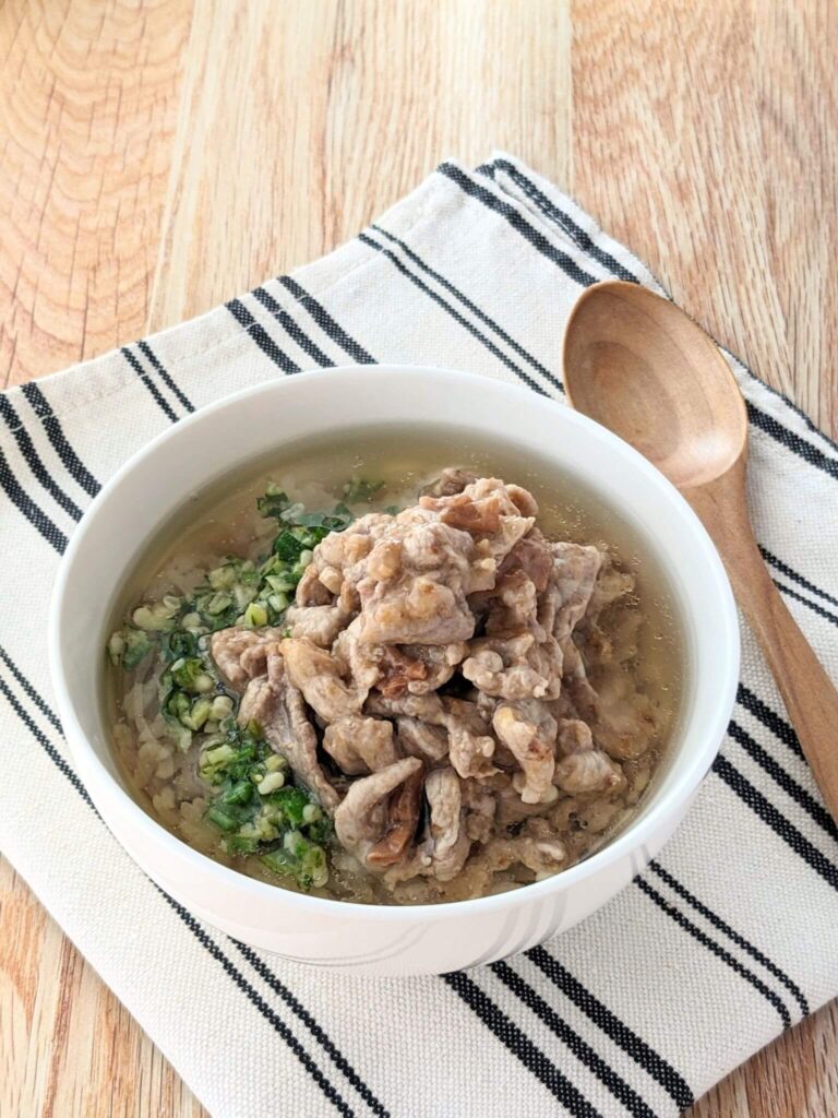 【レシピ】豚肉の茶節風梅茶漬け