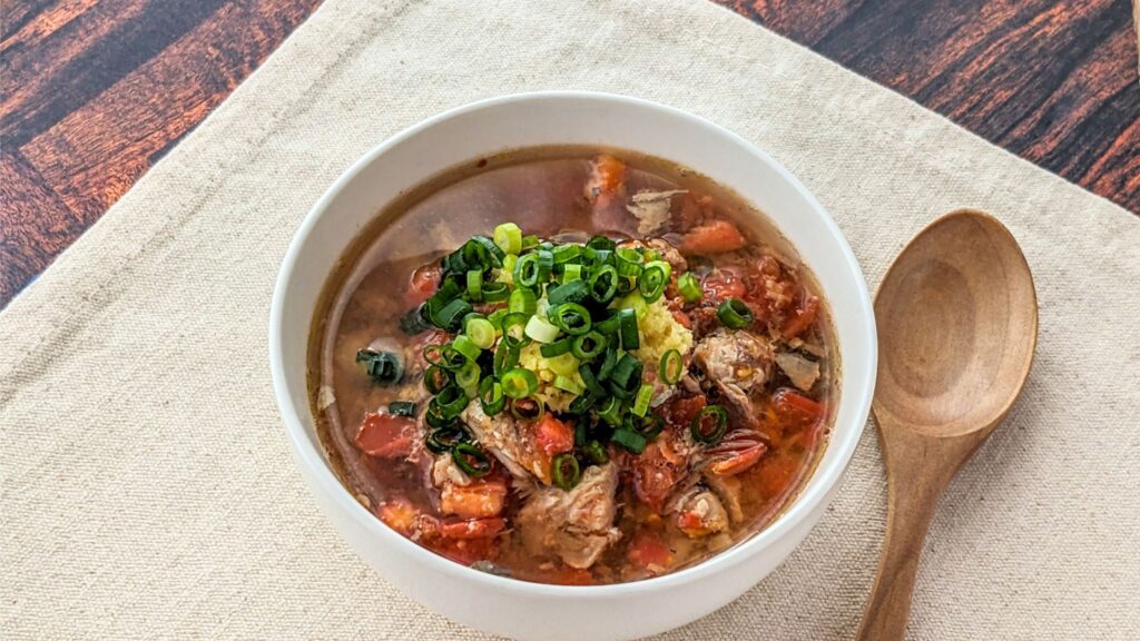 【レシピ】鯖缶とトマトのお茶漬け